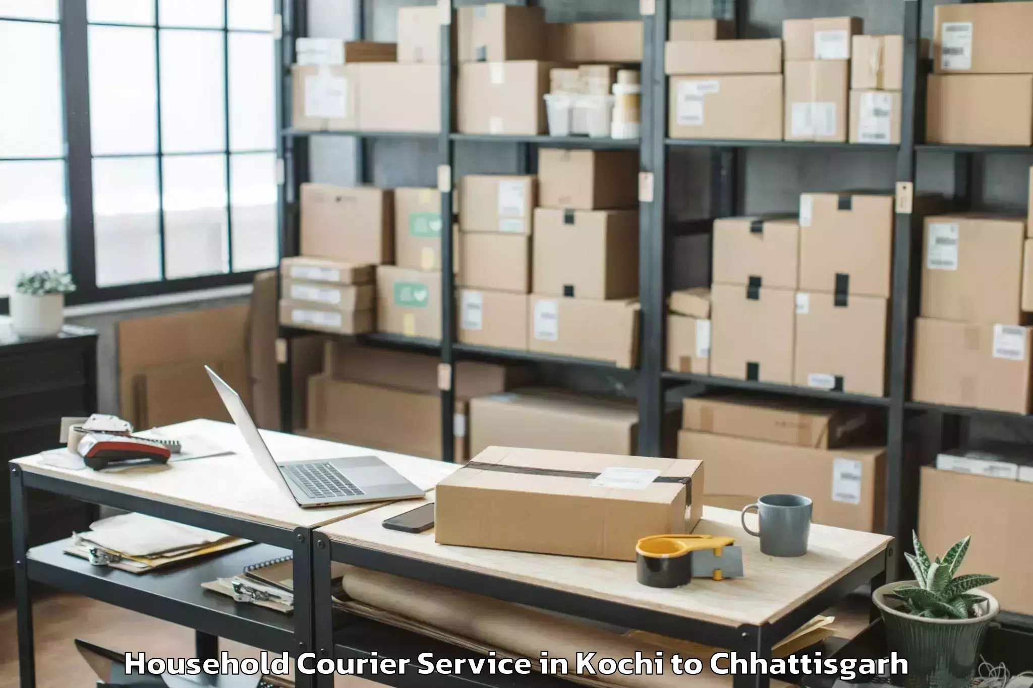 Reliable Kochi to Bhanupratappur Household Courier